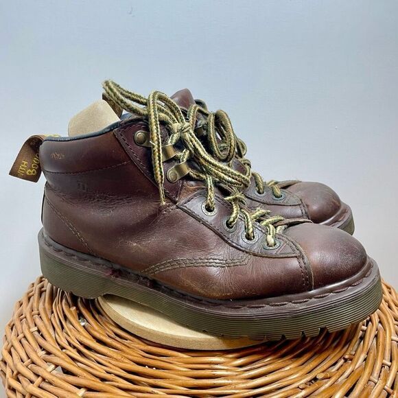 Dr Doc Martens Vintage 8287 Brown Leather Vintage Chunky 6 8 England Boots Ankle - Picture 9 of 9